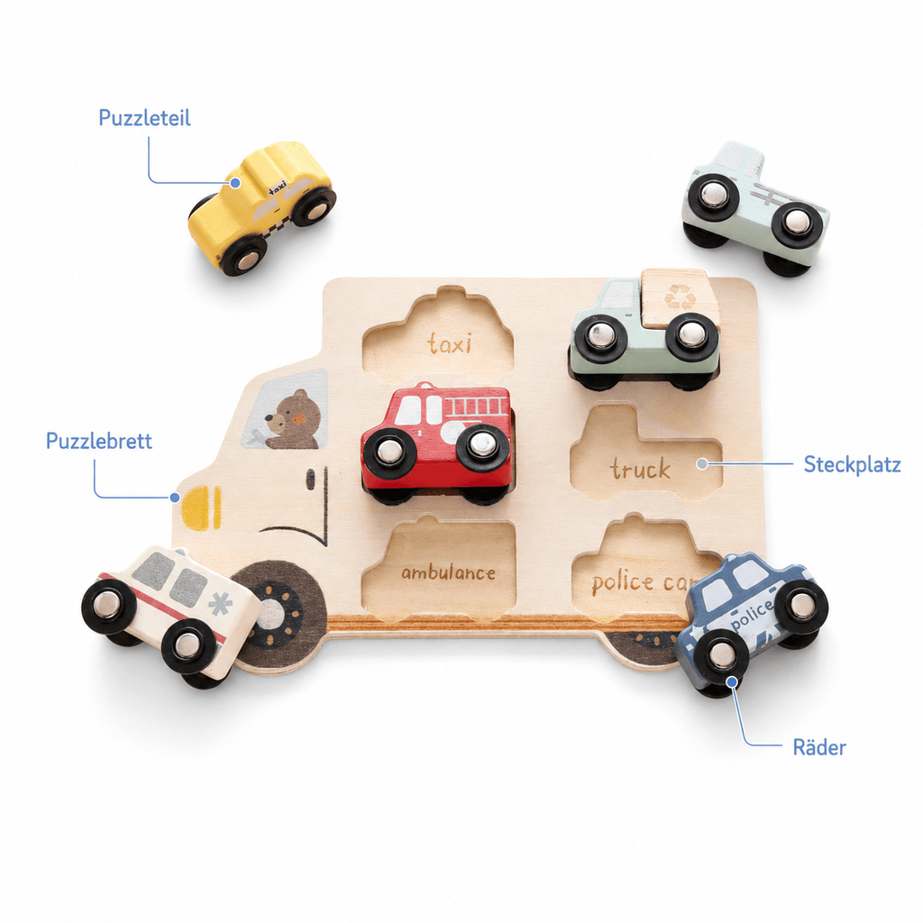 Montessoriland Montessori-Fahrzeugpuzzle
