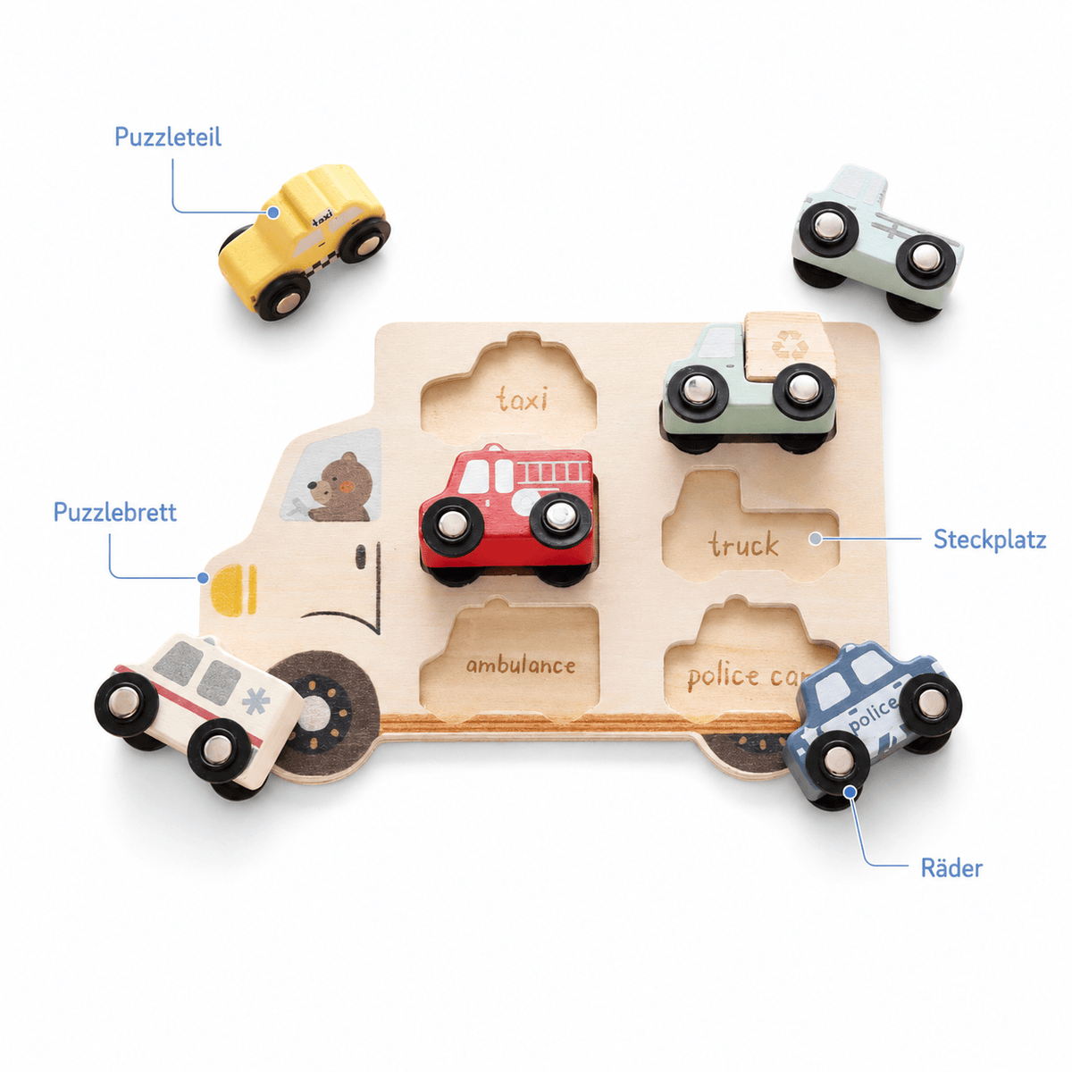 Montessoriland Montessori-Fahrzeugpuzzle