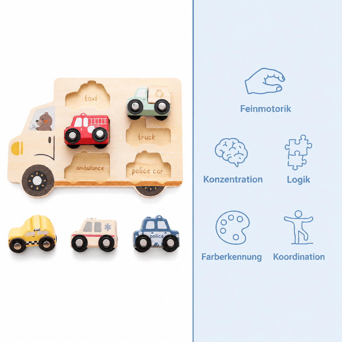 Montessoriland Montessori-Fahrzeugpuzzle