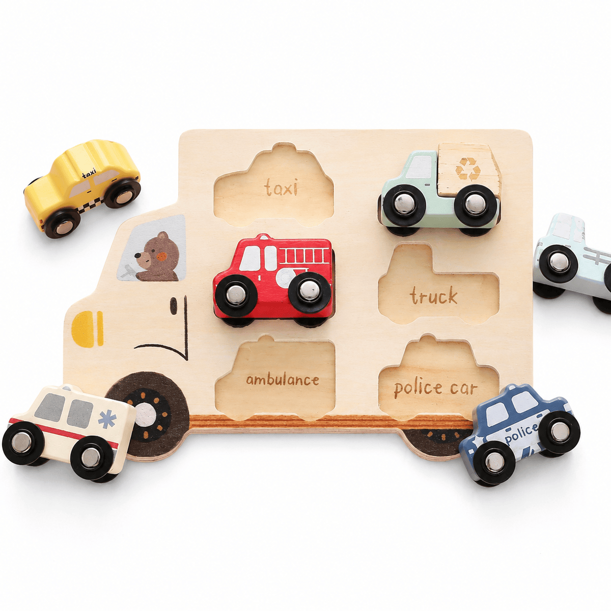 Montessoriland Montessori-Fahrzeugpuzzle