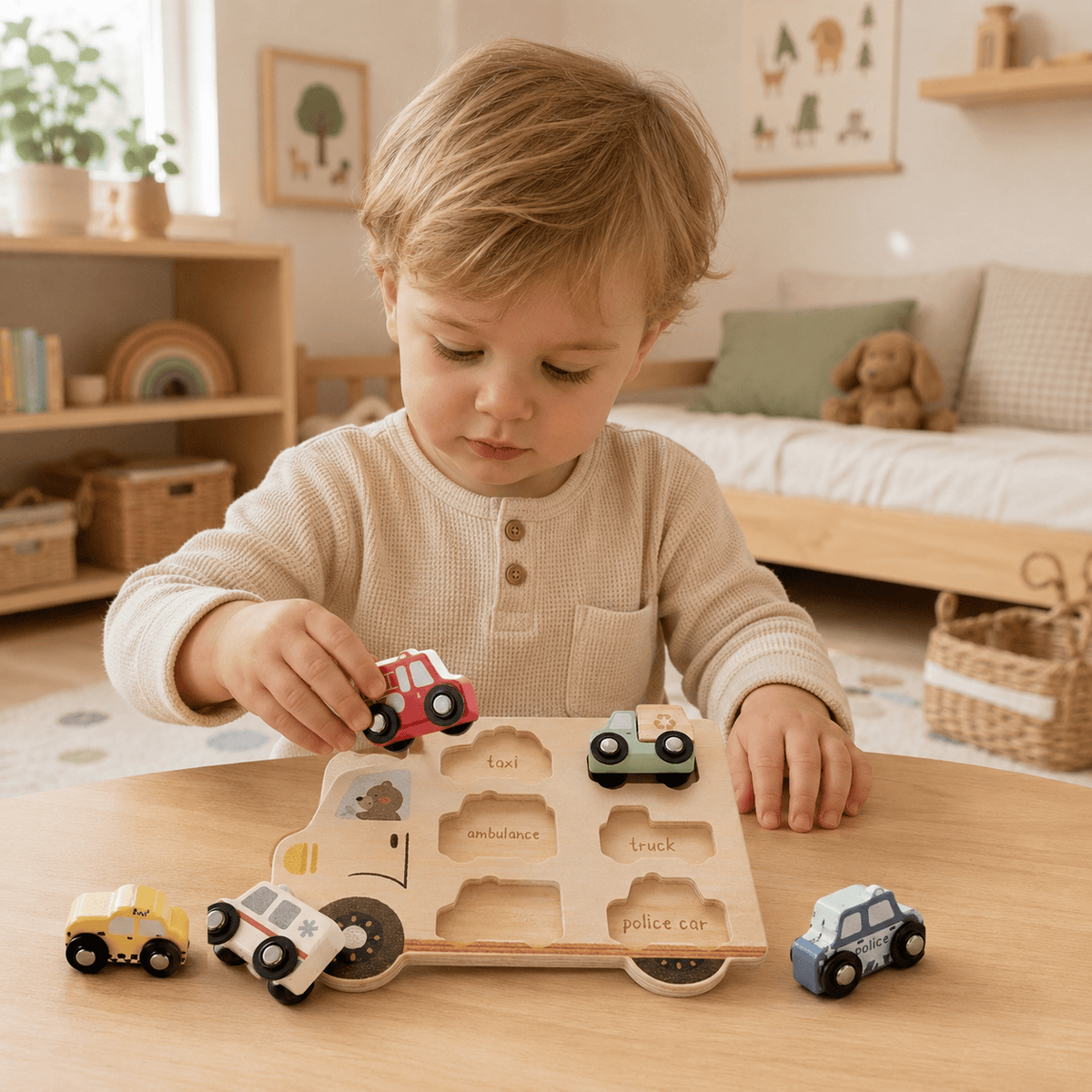 Montessoriland Montessori-Fahrzeugpuzzle