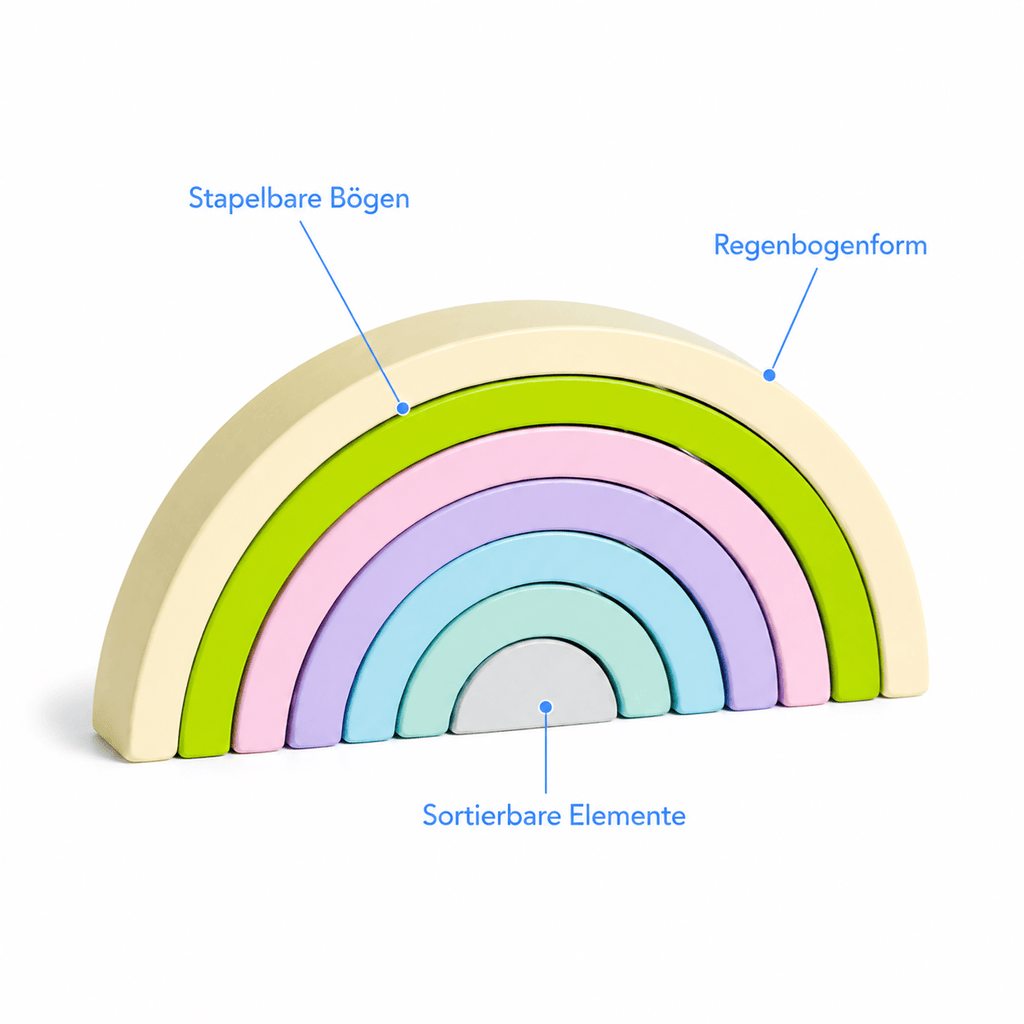 Montessoriland Montessori-Regenbogen-Stapelspiel