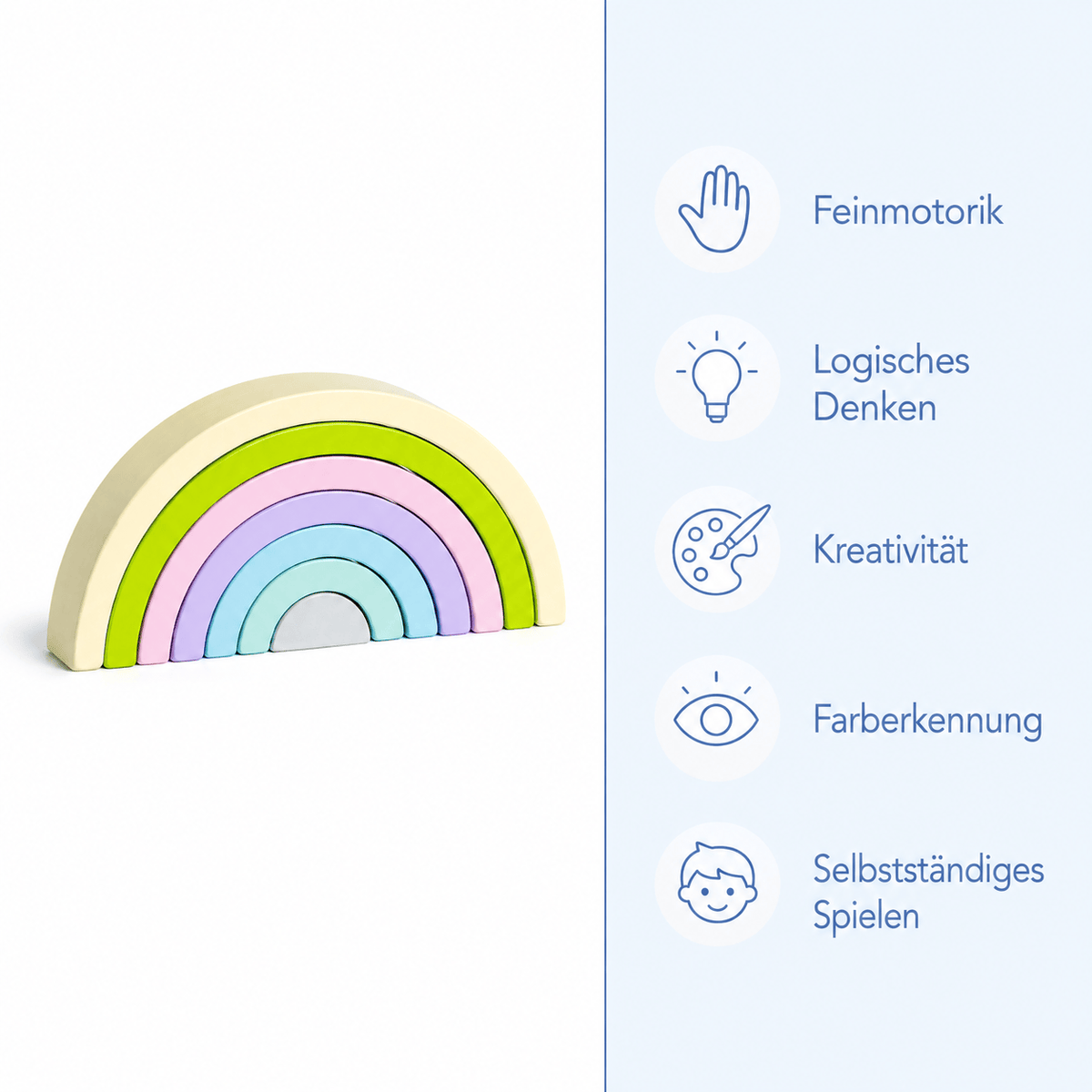 Montessoriland Montessori-Regenbogen-Stapelspiel