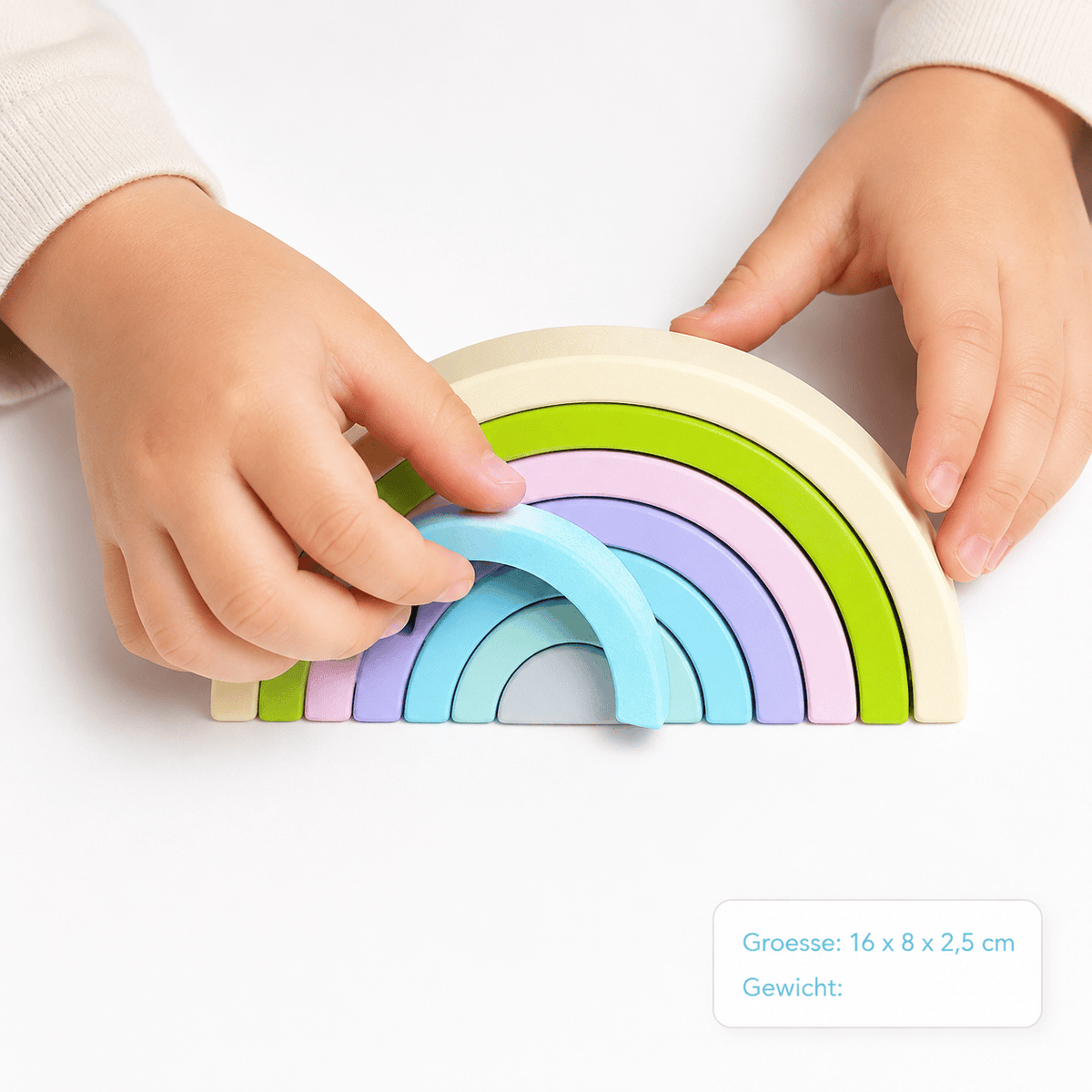 Montessoriland Montessori-Regenbogen-Stapelspiel