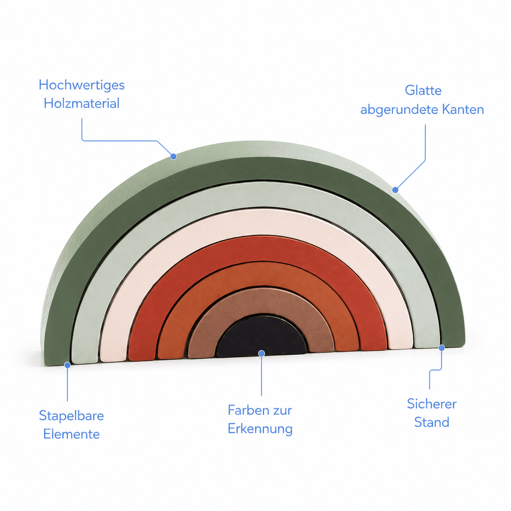 Montessoriland Montessori-Regenbogen-Stapelspiel