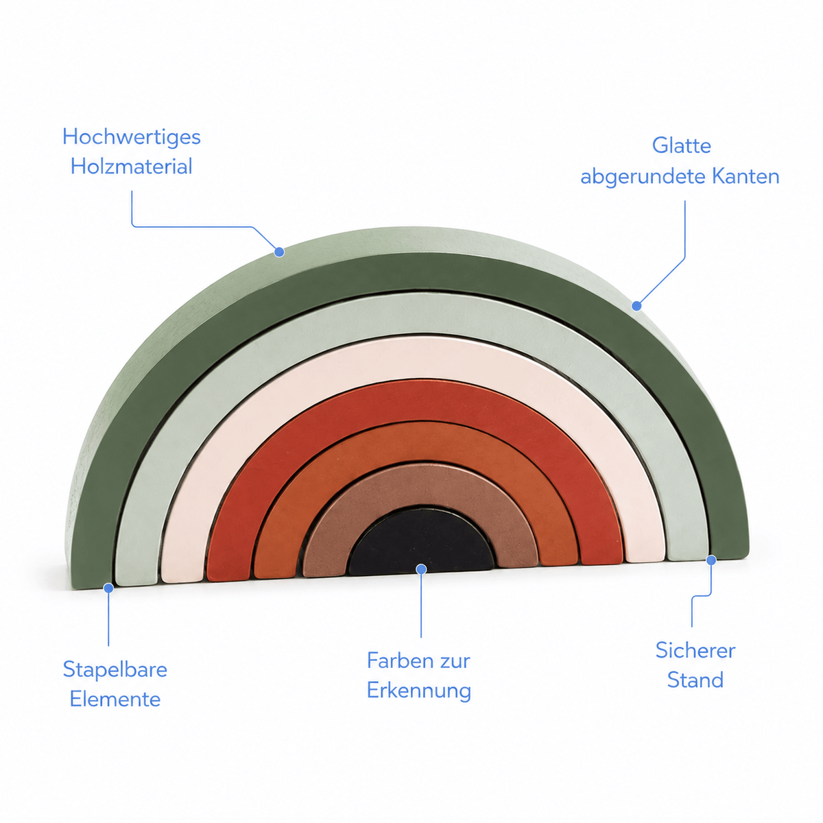 Montessoriland Montessori-Regenbogen-Stapelspiel