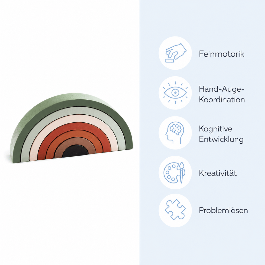 Montessoriland Montessori-Regenbogen-Stapelspiel
