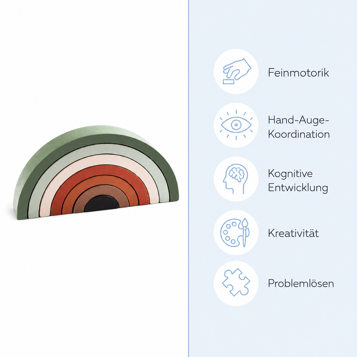 Montessoriland Montessori-Regenbogen-Stapelspiel