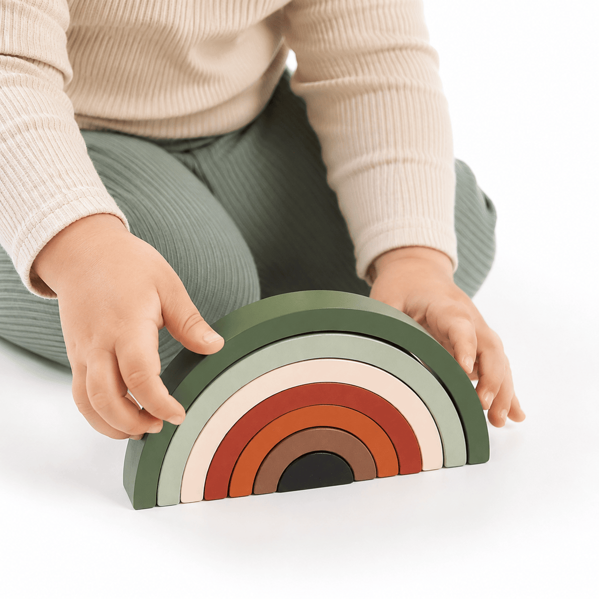 Montessoriland Montessori-Regenbogen-Stapelspiel