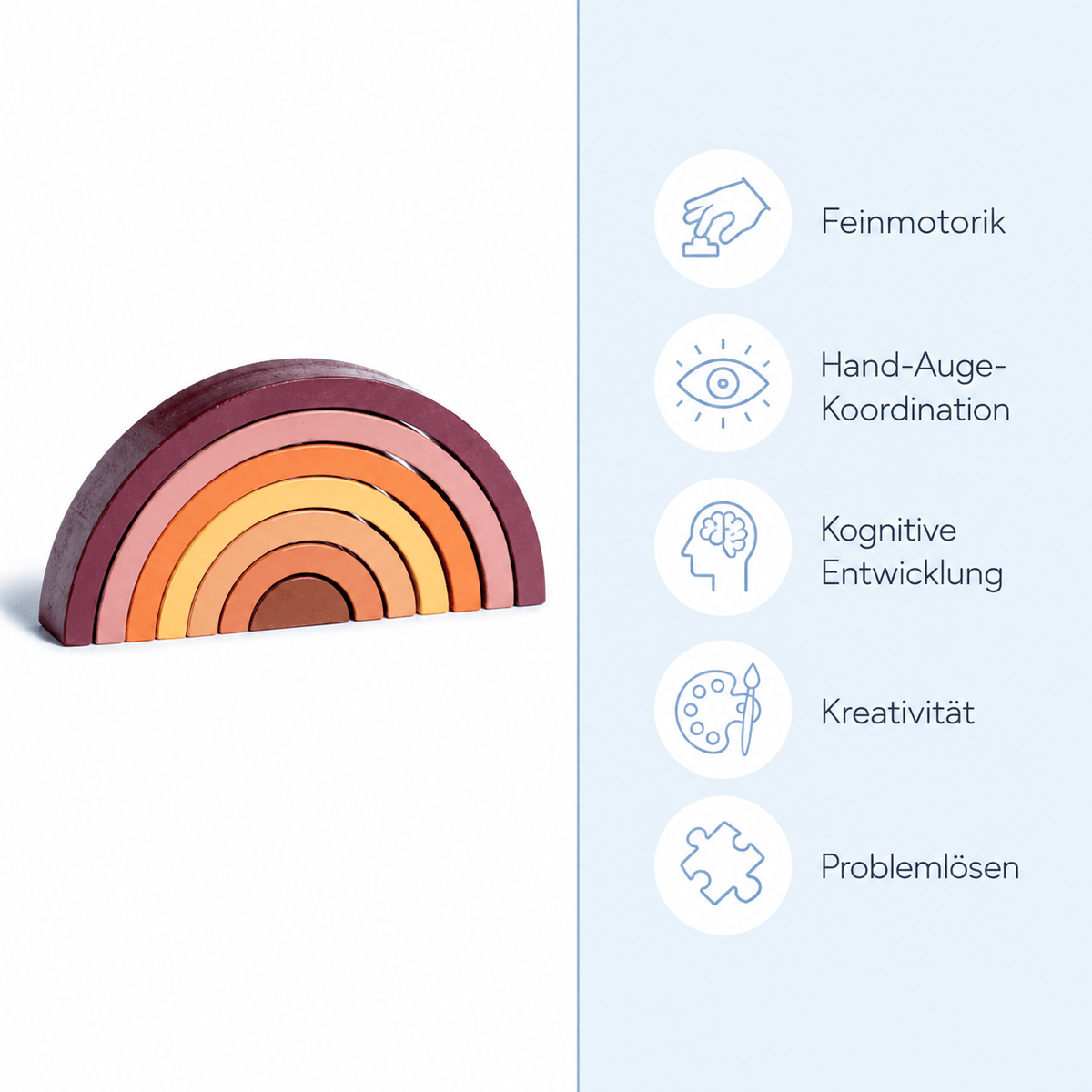 Montessoriland Montessori-Regenbogen-Stapelspiel