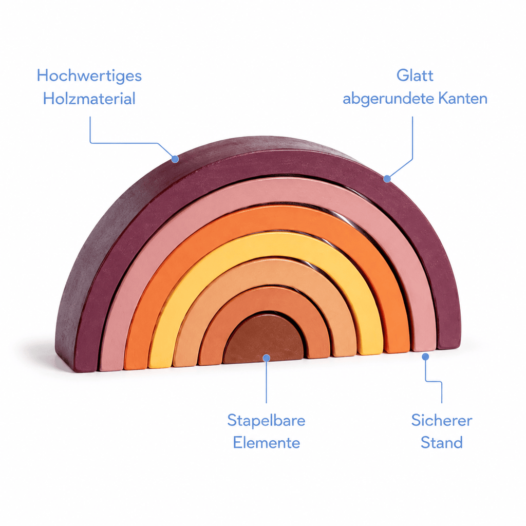 Montessoriland Montessori-Regenbogen-Stapelspiel
