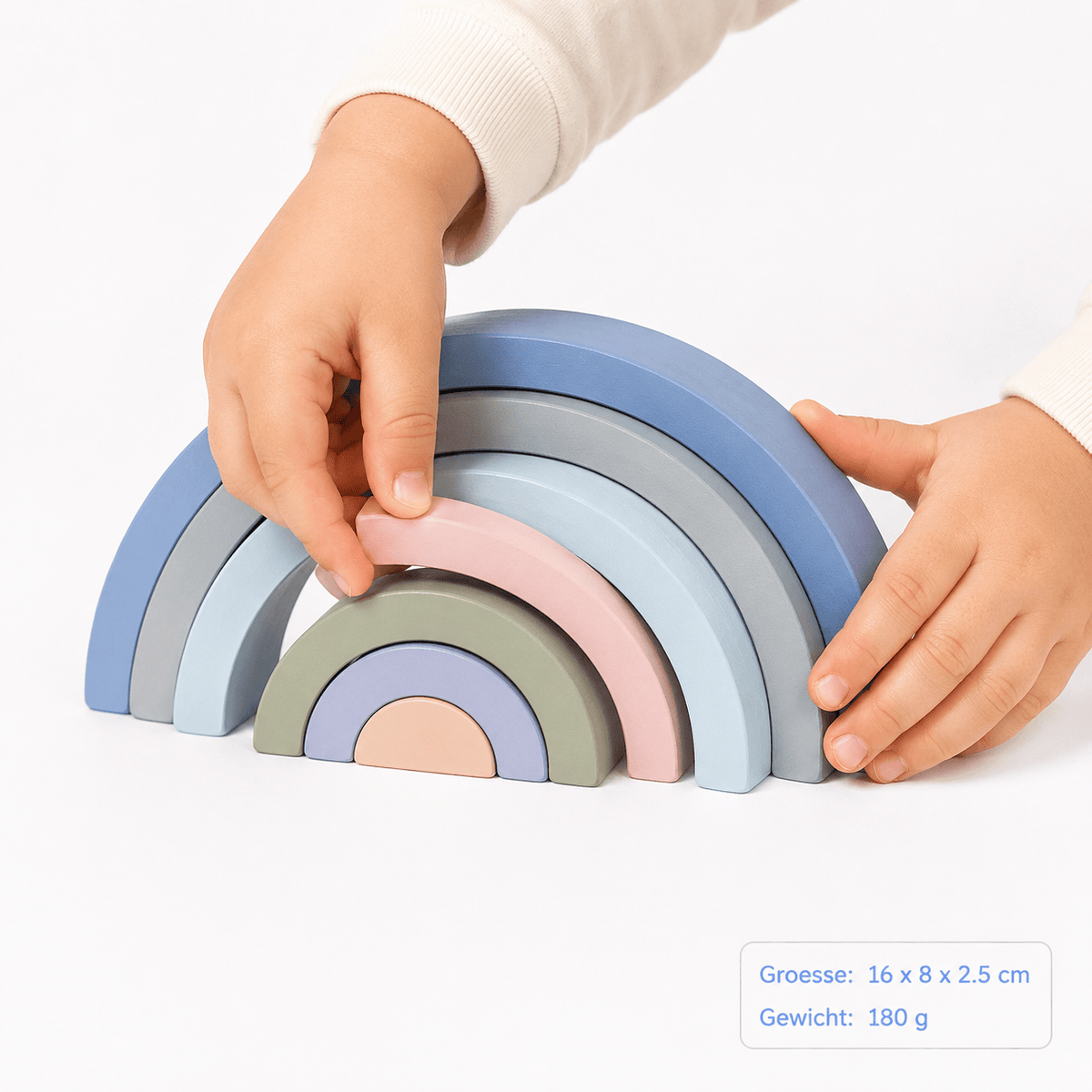 Montessoriland Montessori-Regenbogen-Stapelspiel