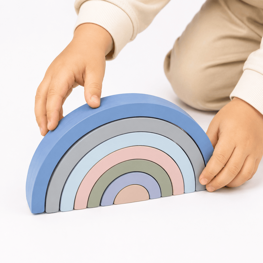 Montessoriland Montessori-Regenbogen-Stapelspiel