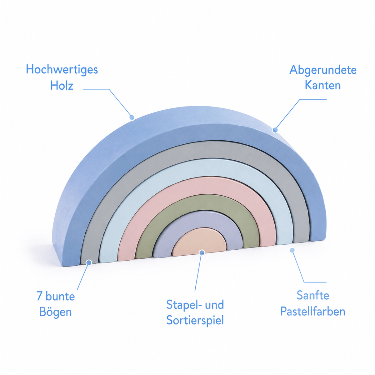 Montessoriland Montessori-Regenbogen-Stapelspiel