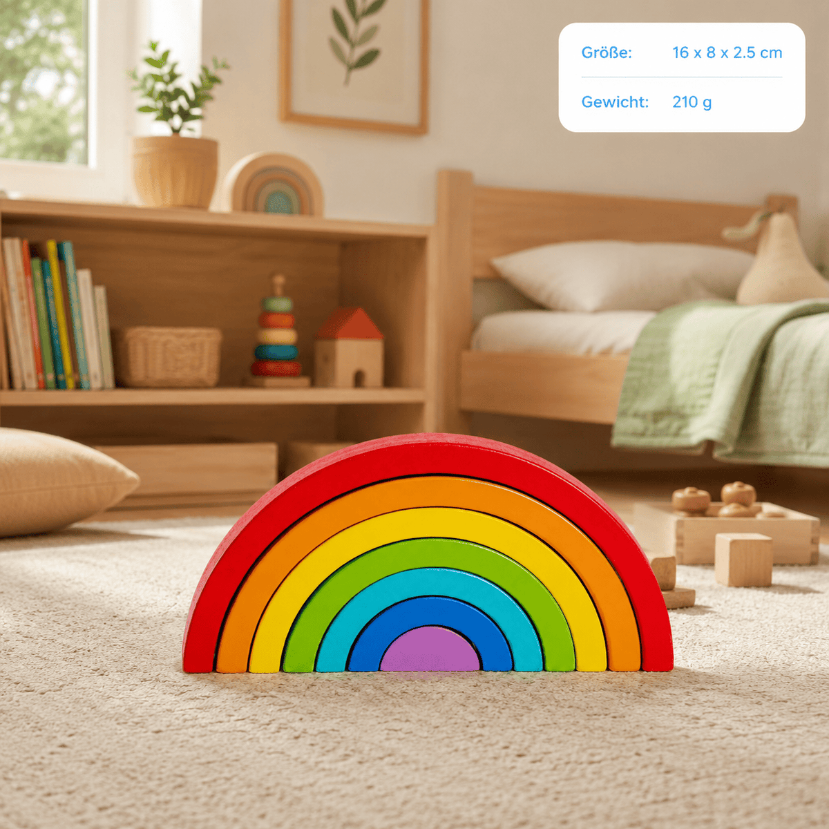 Montessoriland Montessori Regenbogen Stapelspiel