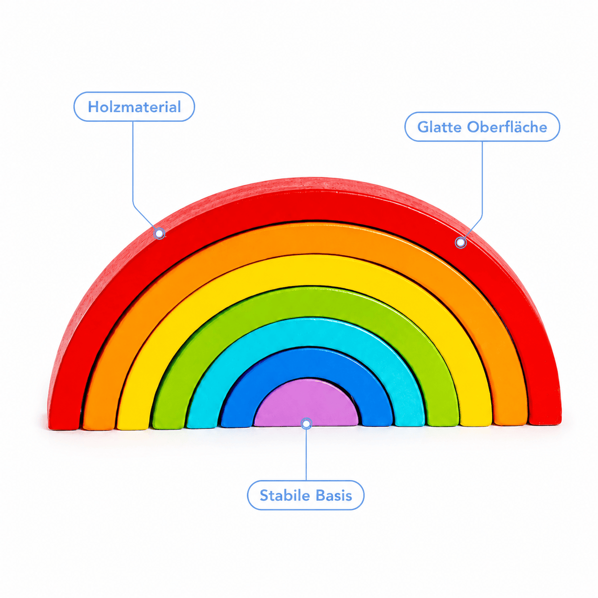Montessoriland Montessori Regenbogen Stapelspiel