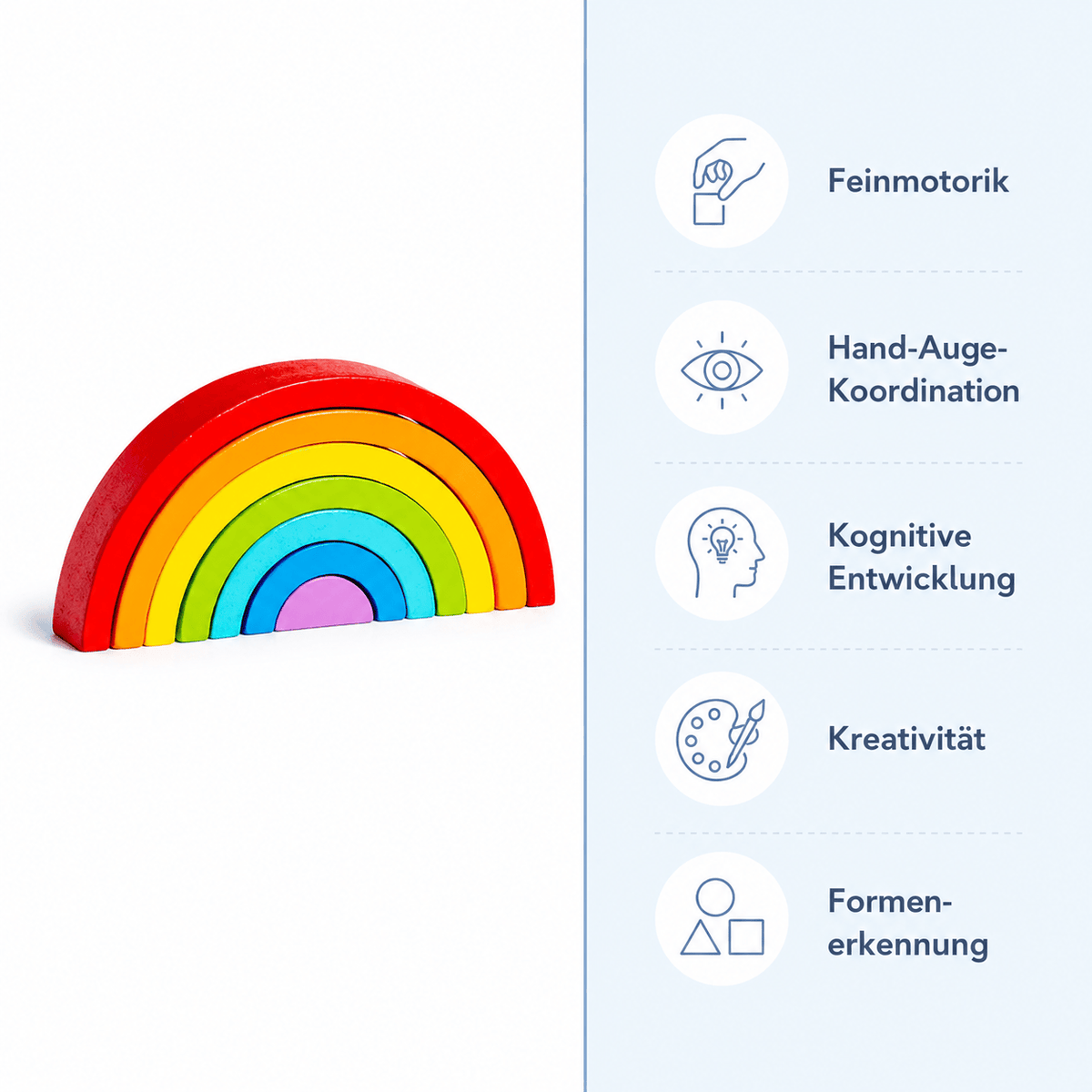 Montessoriland Montessori Regenbogen Stapelspiel