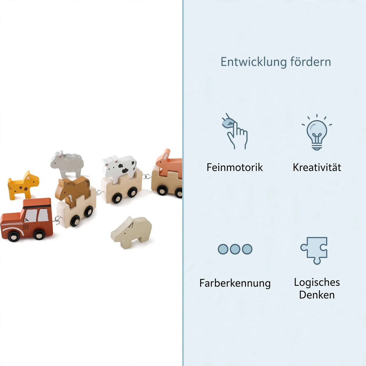 Montessoriland Montessori Stapelzug mit Bauernhoftieren Bild