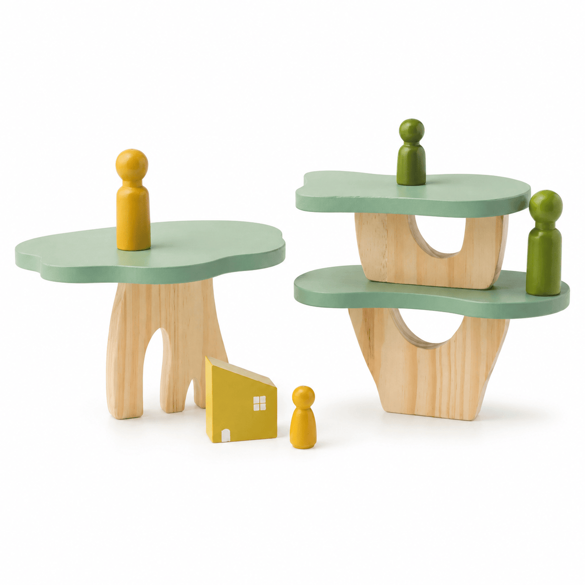 Montessoriland Montessori-Waldbausteine mit Bäumen und Haus