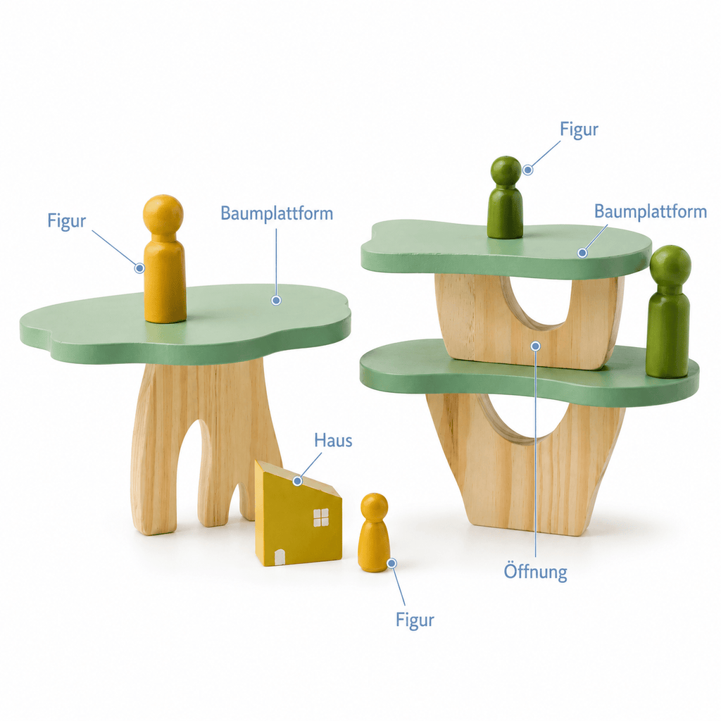 Montessoriland Montessori-Waldbausteine mit Bäumen und Haus