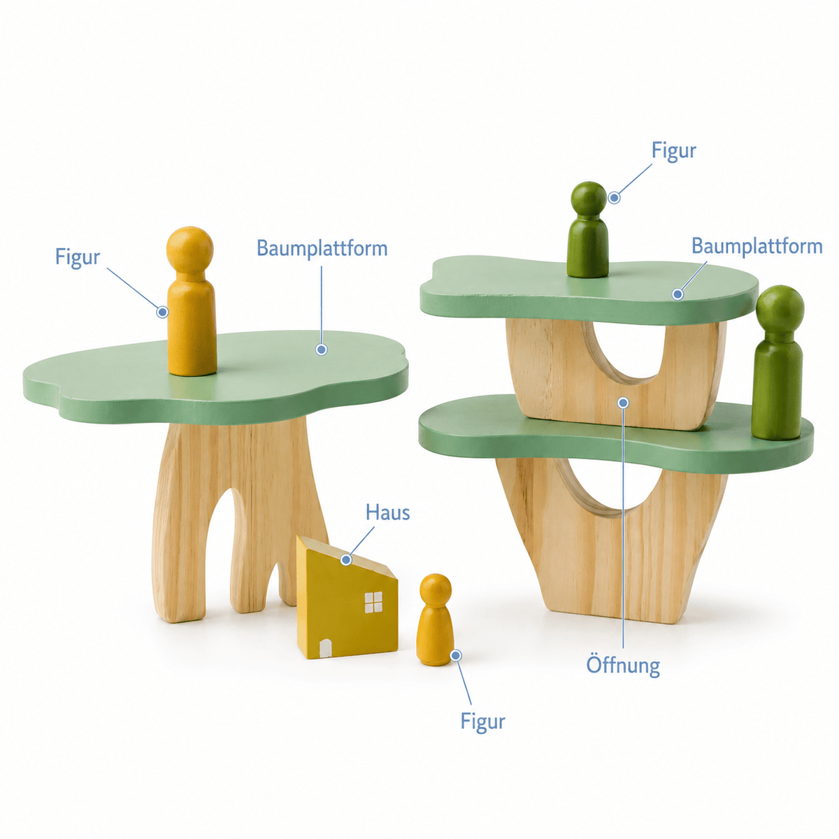 Montessoriland Montessori-Waldbausteine mit Bäumen und Haus