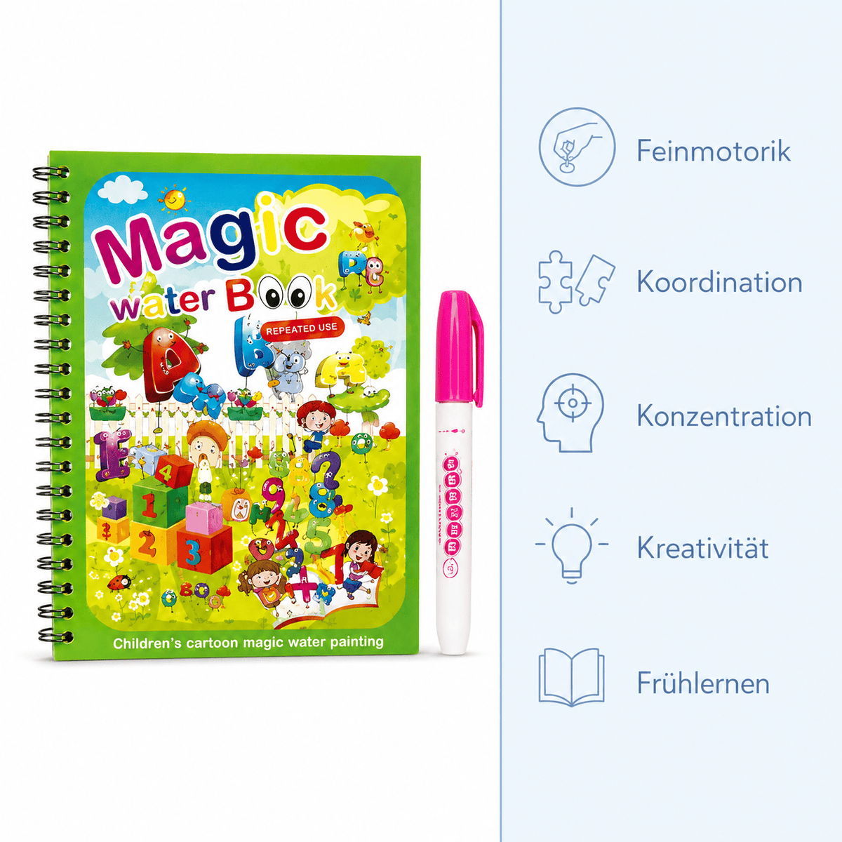 Montessoriland Montessori-Wassermalbuch mit ABC und Zahlen