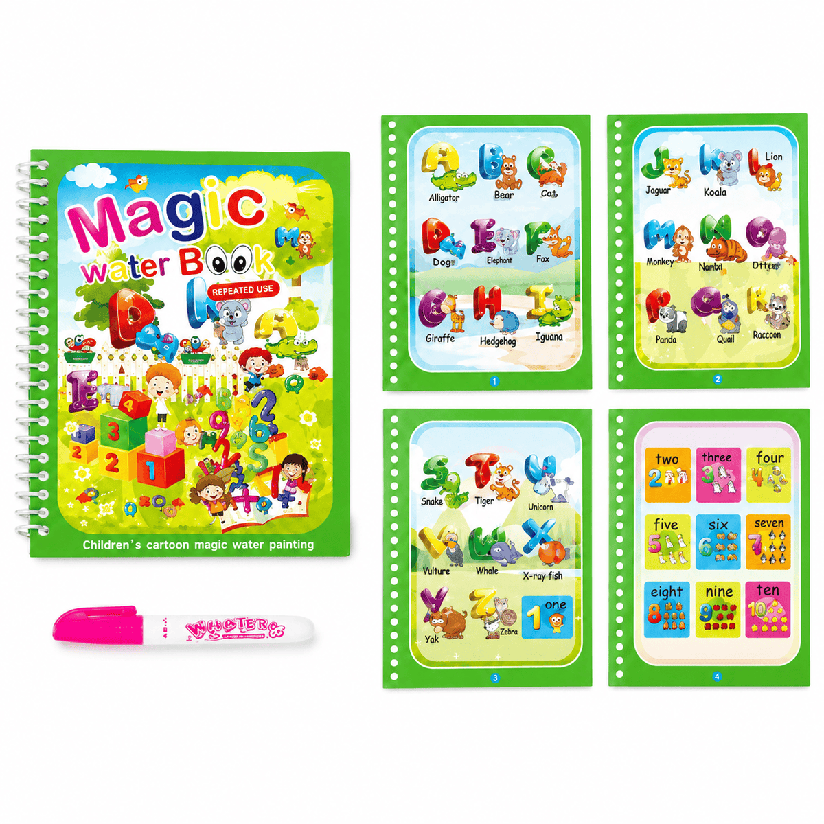 Montessoriland Montessori-Wassermalbuch mit ABC und Zahlen