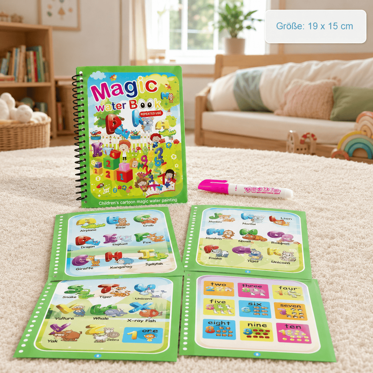 Montessoriland Montessori-Wassermalbuch mit ABC und Zahlen