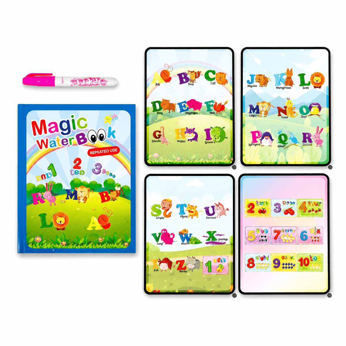 Montessoriland Montessori-Wassermalbuch mit ABC und Zahlen
