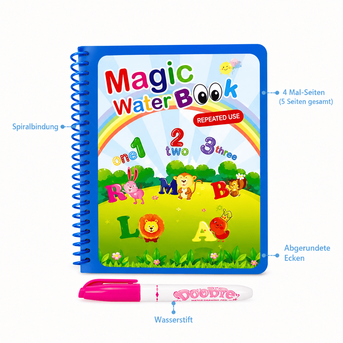 Montessoriland Montessori-Wassermalbuch mit ABC und Zahlen