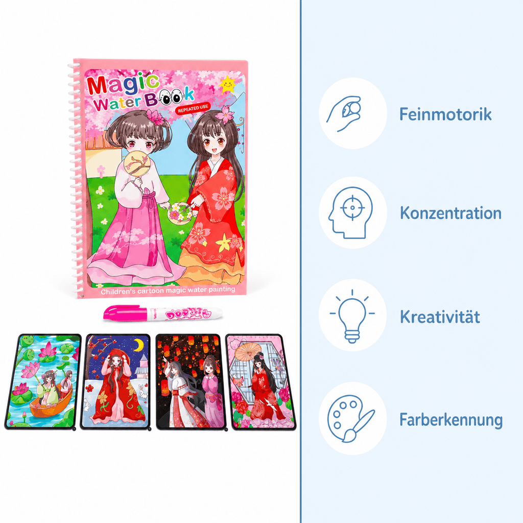 Montessoriland Montessori-Wassermalbuch mit asiatischen Motiven