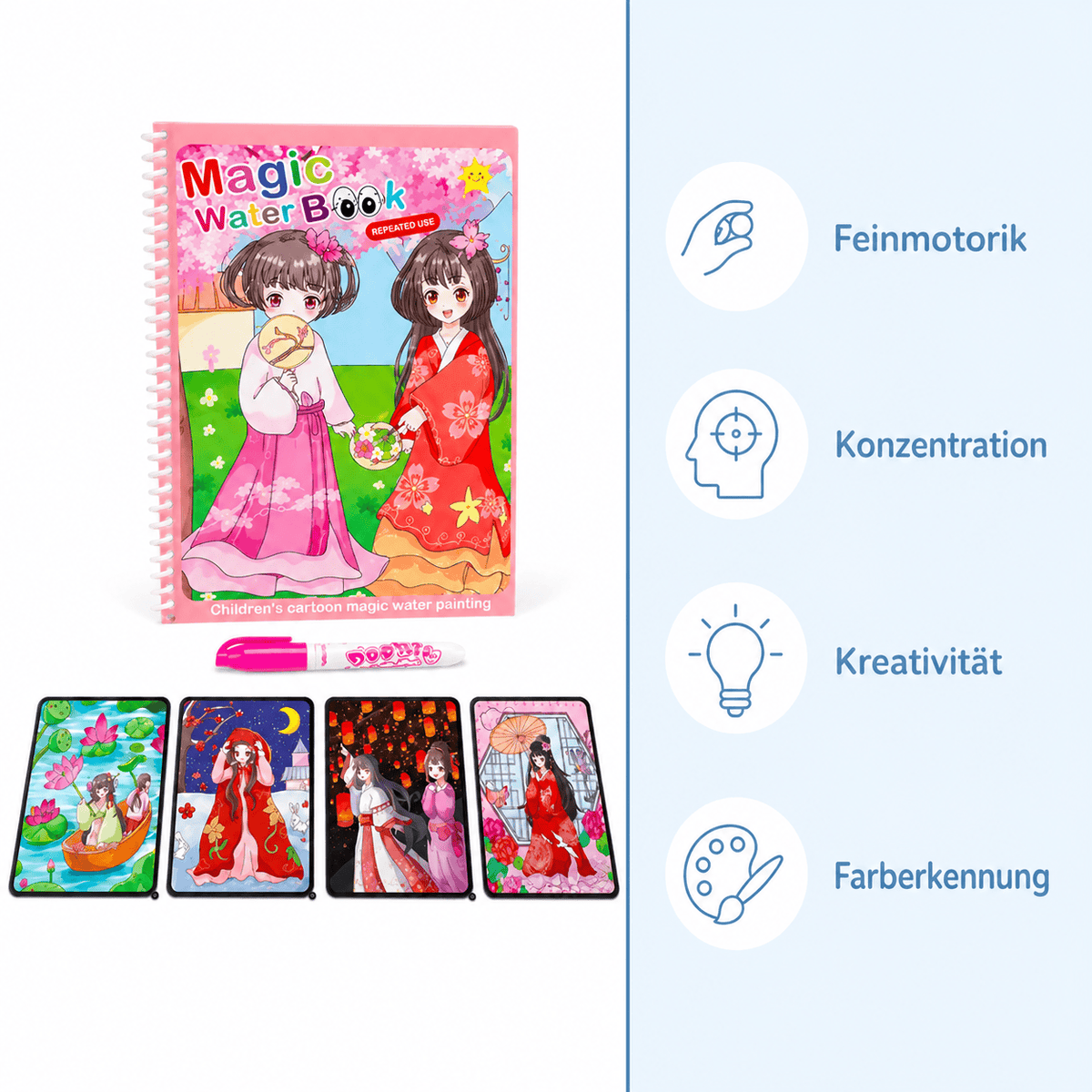 Montessoriland Montessori-Wassermalbuch mit asiatischen Motiven