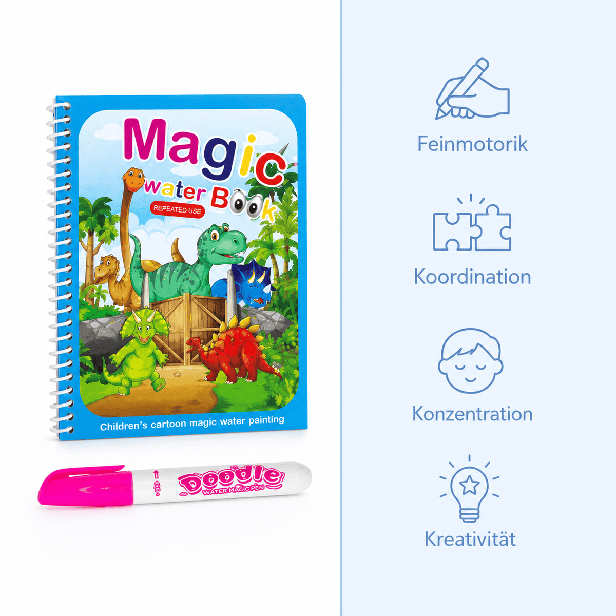 Montessoriland Montessori-Wassermalbuch mit Dinosauriern