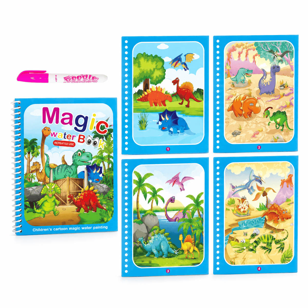 Montessoriland Montessori-Wassermalbuch mit Dinosauriern