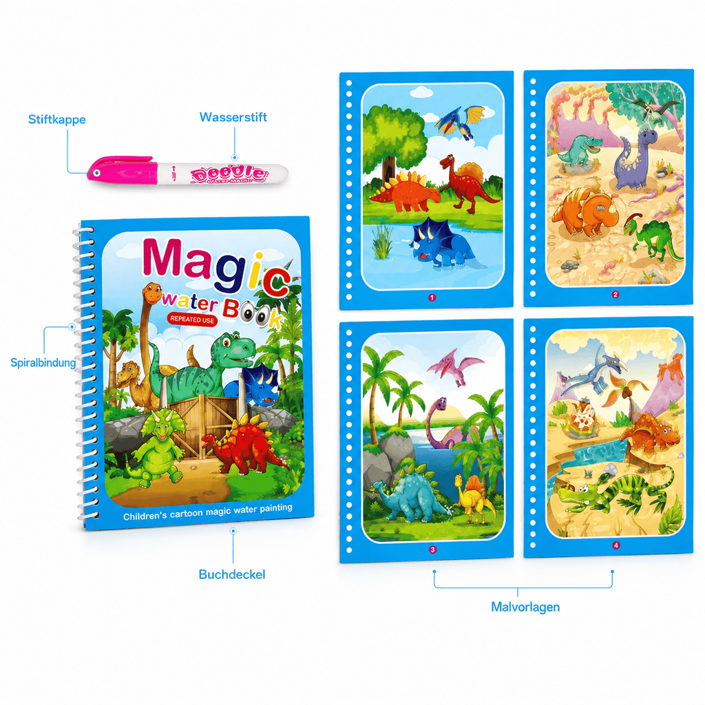 Montessoriland Montessori-Wassermalbuch mit Dinosauriern