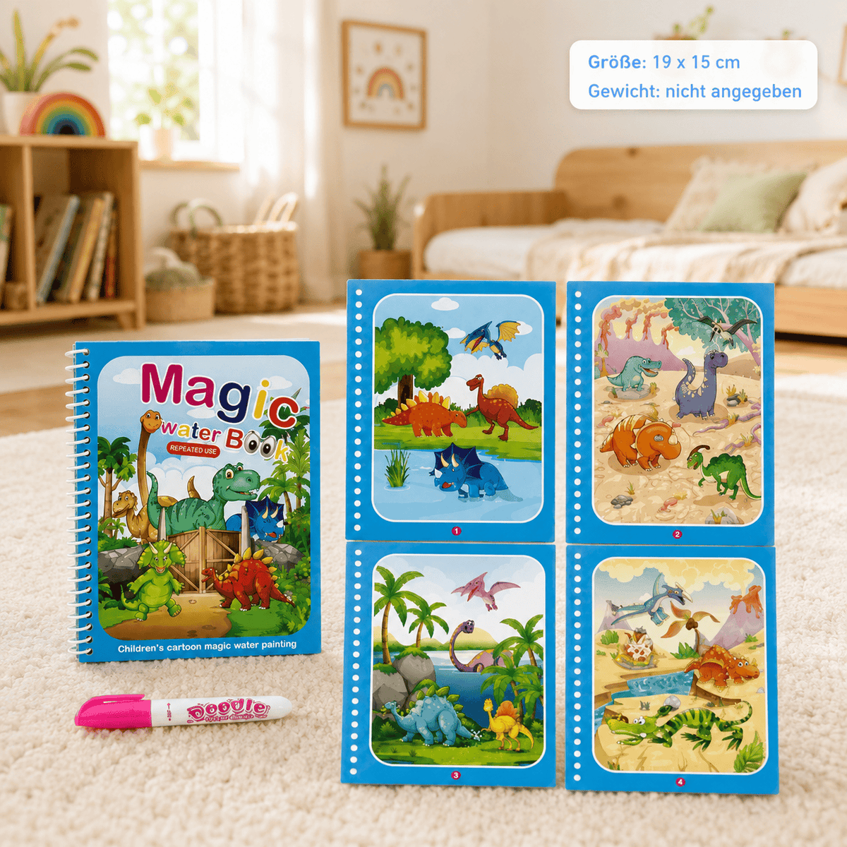 Montessoriland Montessori-Wassermalbuch mit Dinosauriern