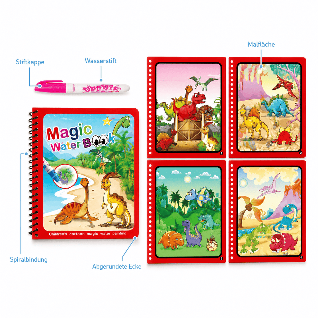 Montessoriland Montessori-Wassermalbuch mit Dinosauriern