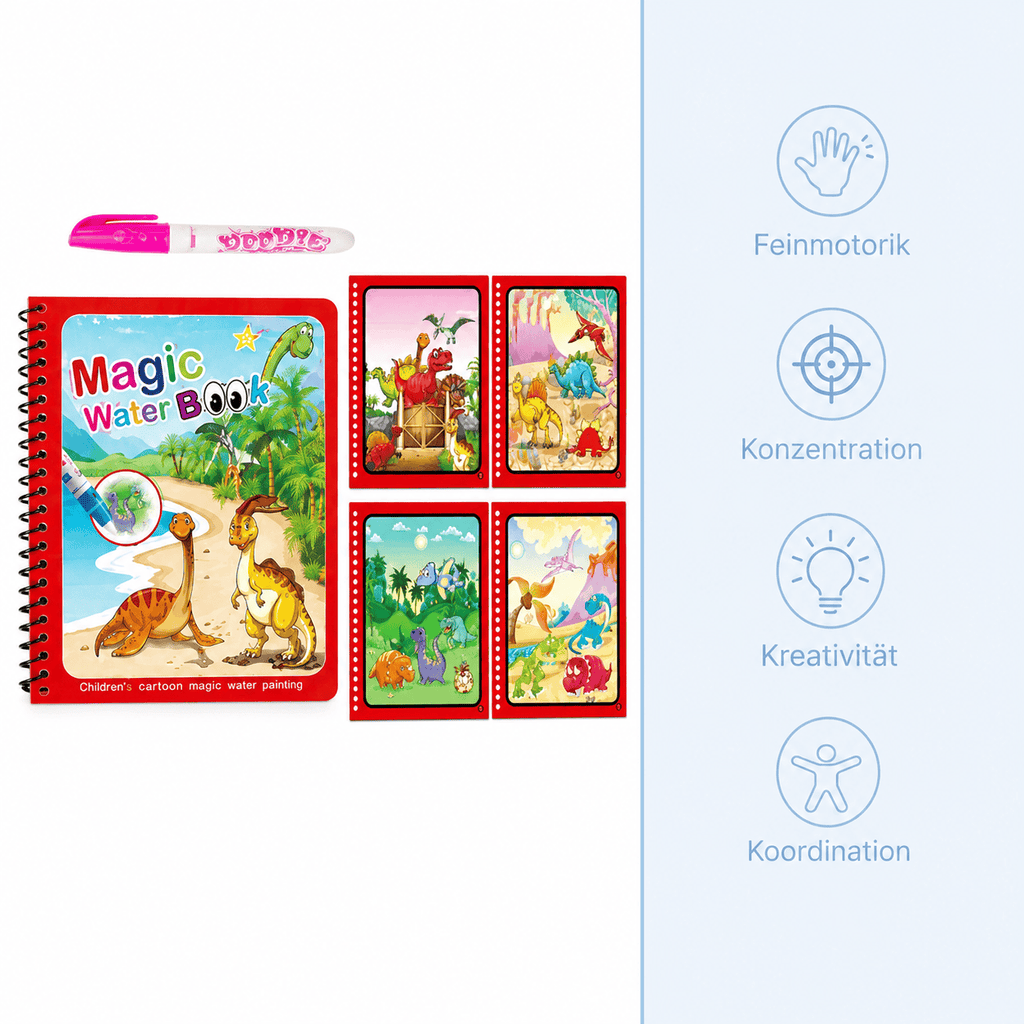 Montessoriland Montessori-Wassermalbuch mit Dinosauriern