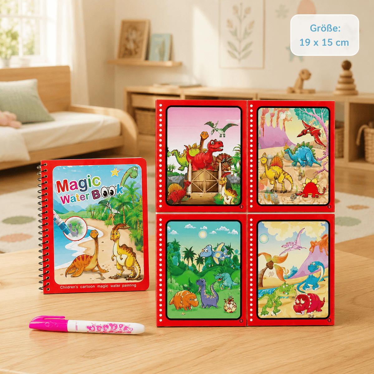Montessoriland Montessori-Wassermalbuch mit Dinosauriern