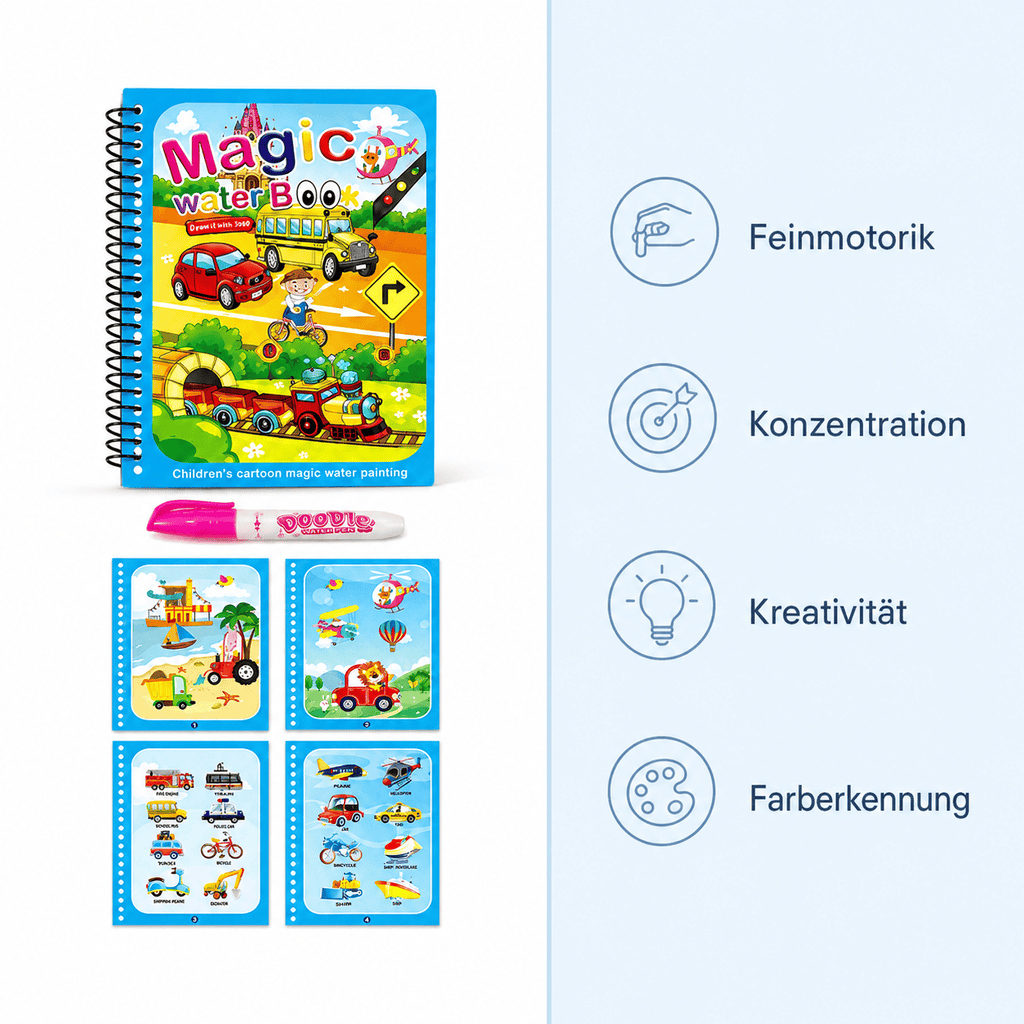 Montessoriland Montessori-Wassermalbuch mit Fahrzeugen