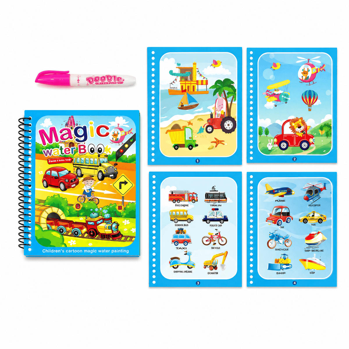 Montessoriland Montessori-Wassermalbuch mit Fahrzeugen
