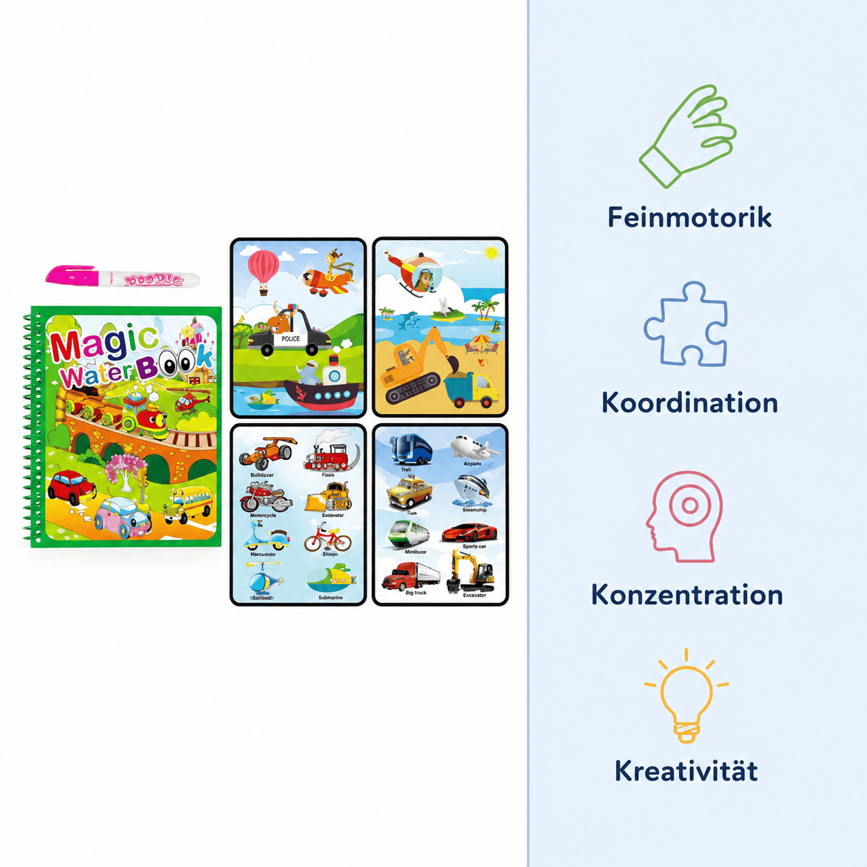 Montessoriland Montessori-Wassermalbuch mit Fahrzeugen Bild