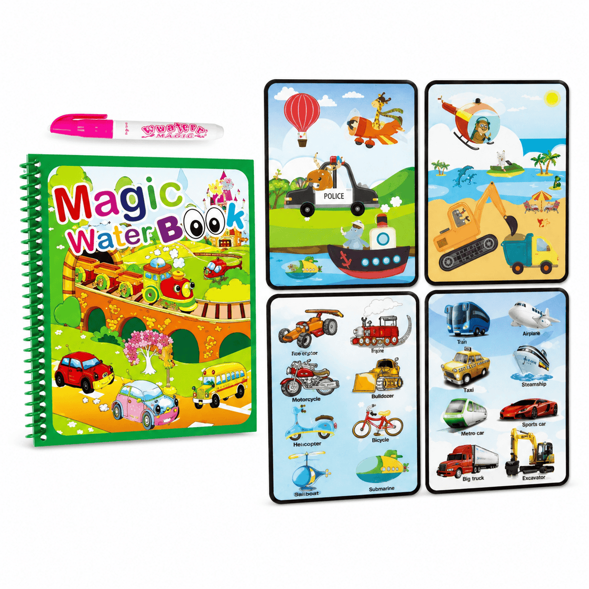 Montessoriland Montessori-Wassermalbuch mit Fahrzeugen