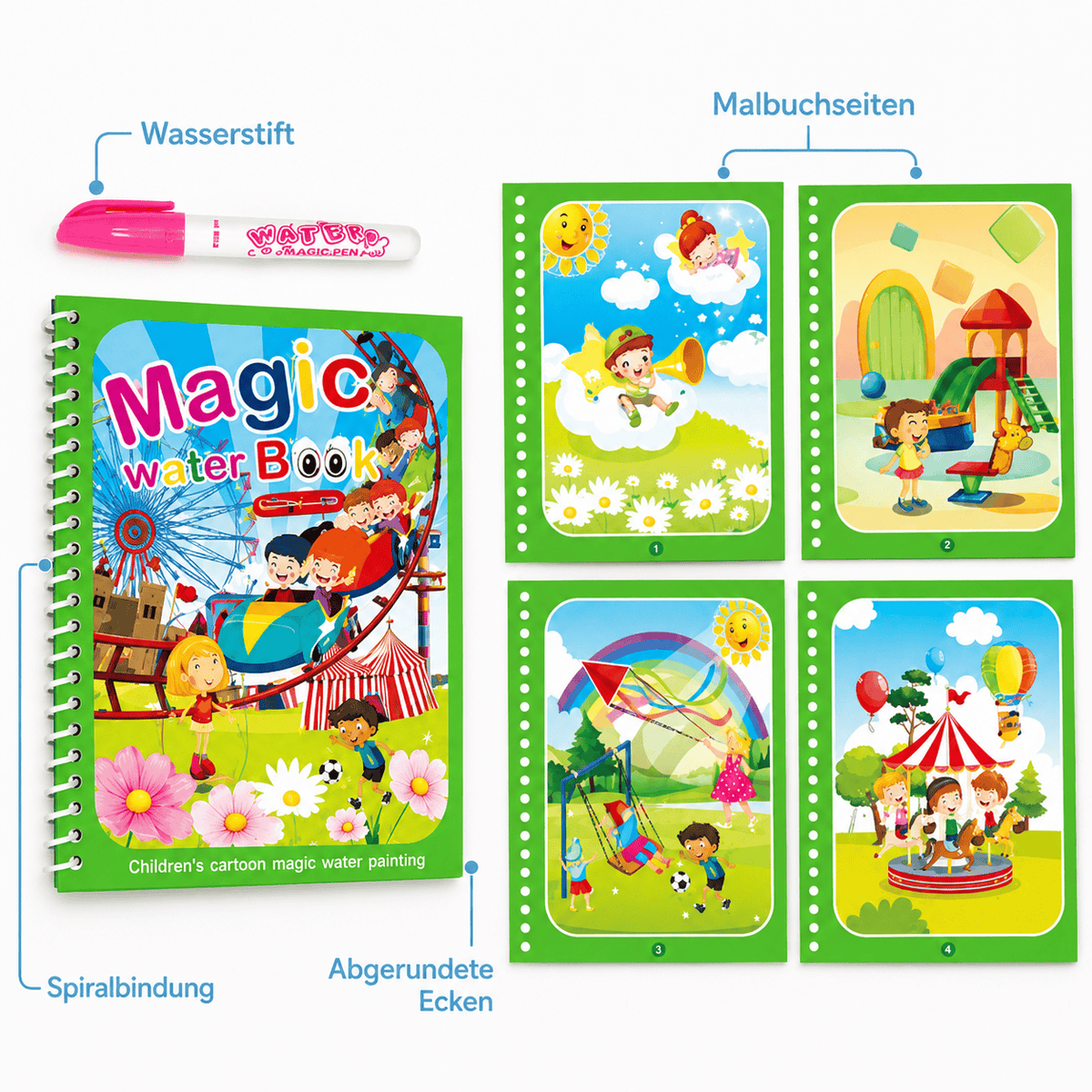 Montessoriland Montessori-Wassermalbuch mit Freizeitparkmotiven