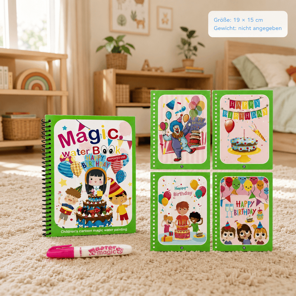 Montessoriland Montessori-Wassermalbuch mit Geburtstagsmotiven