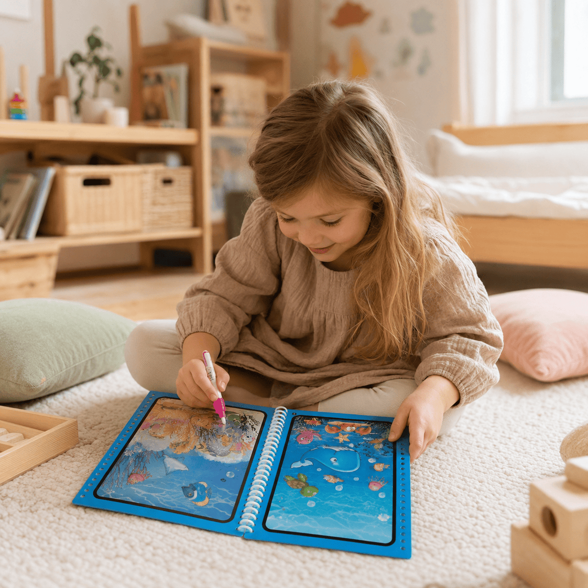 Montessoriland Montessori-Wassermalbuch mit Meeresmotiven