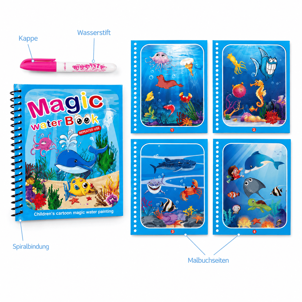 Montessoriland Montessori-Wassermalbuch mit Meeresmotiven