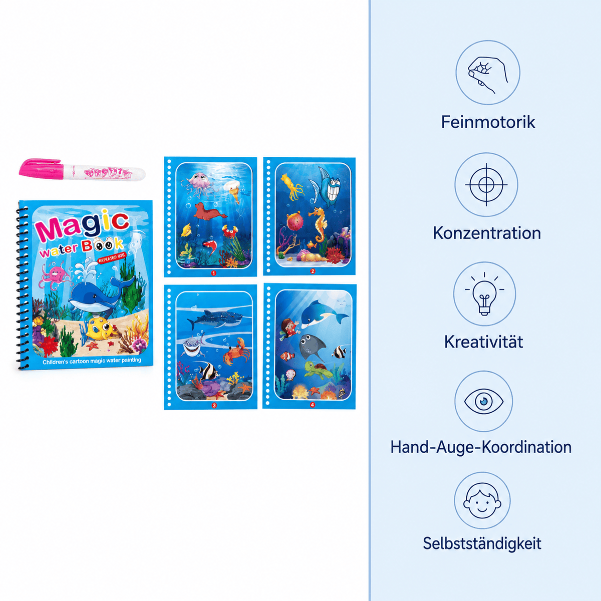 Montessoriland Montessori-Wassermalbuch mit Meeresmotiven