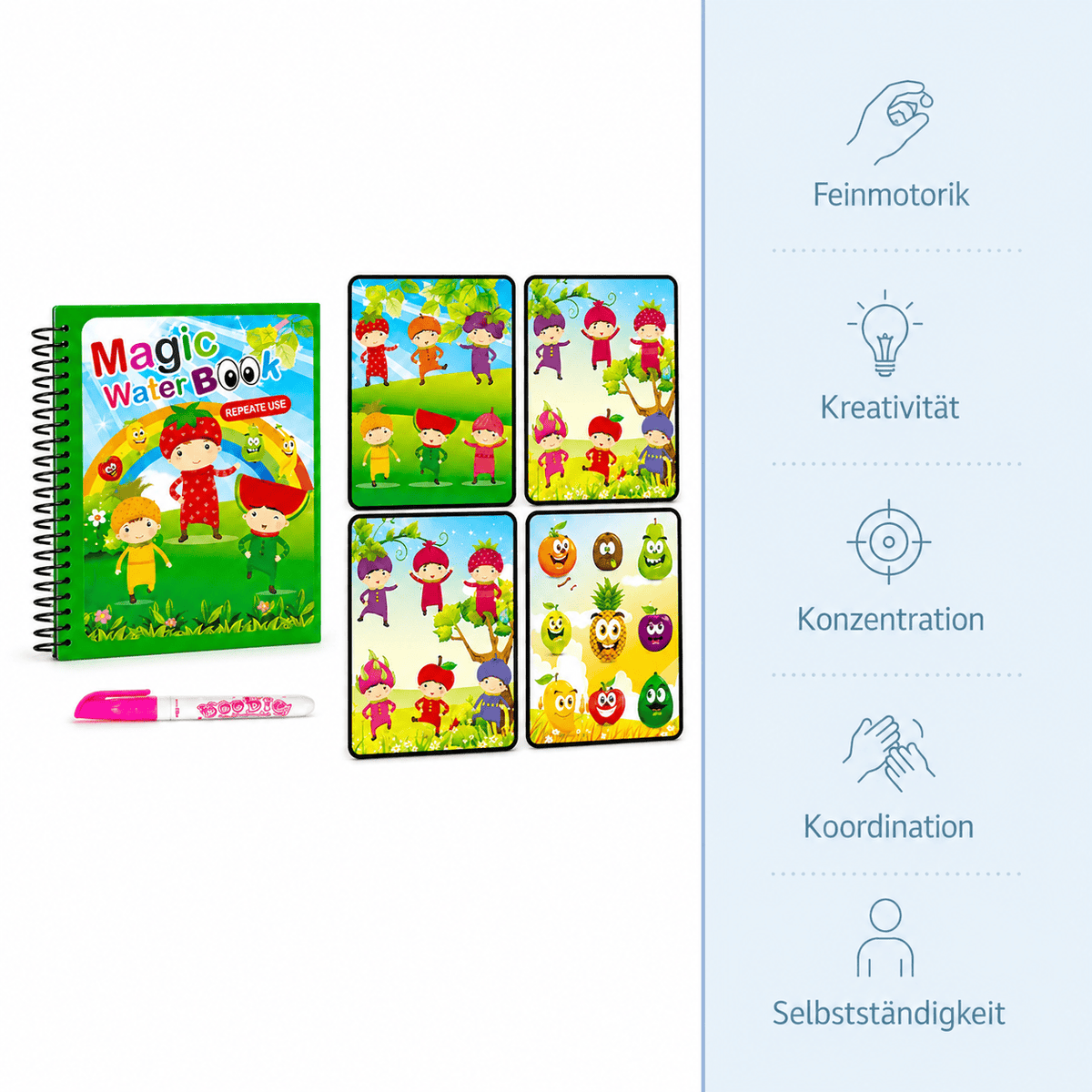 Montessoriland Montessori-Wassermalbuch mit Obstmotiven Bild