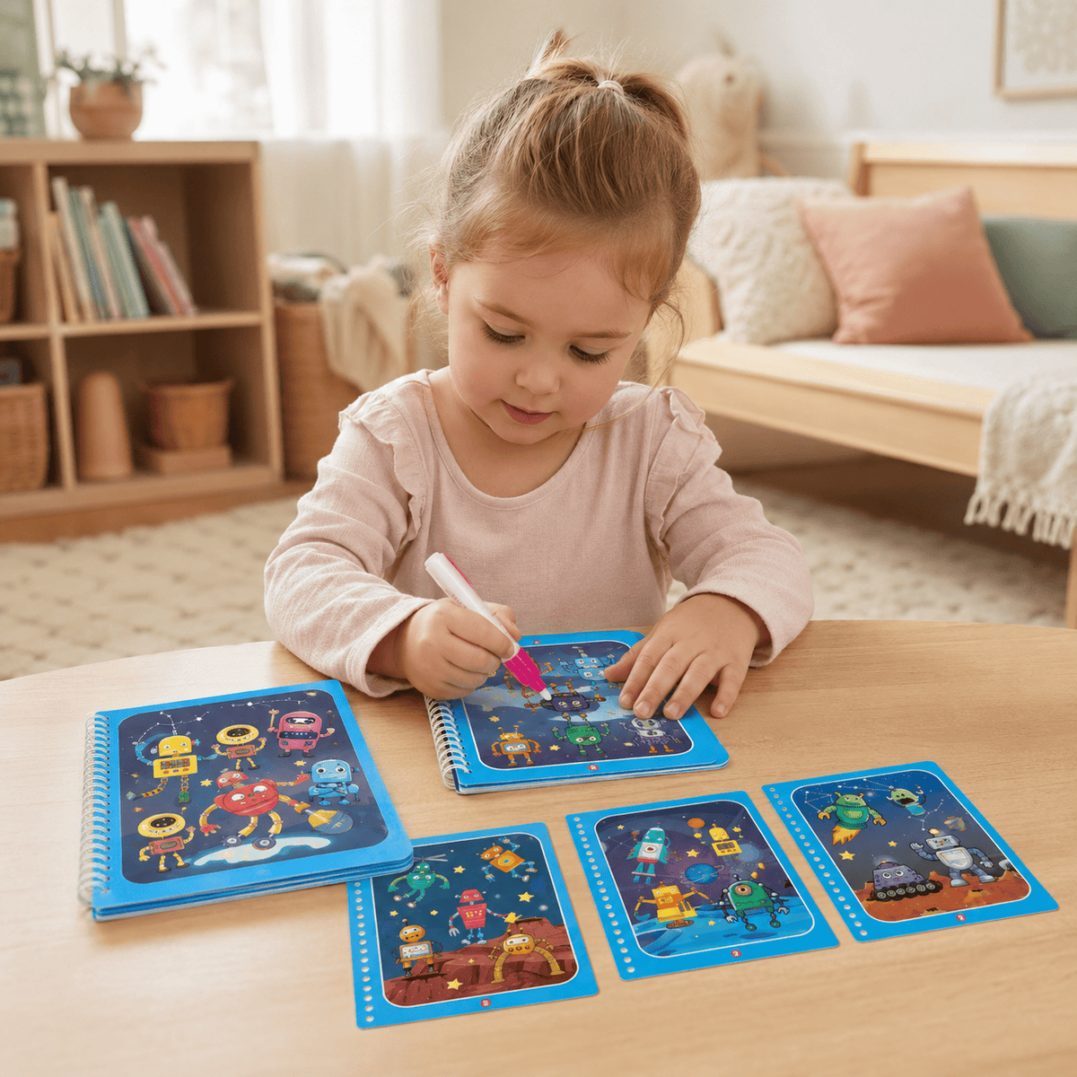 Montessoriland Montessori-Wassermalbuch mit Robotermotiven